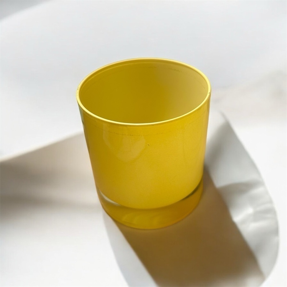 Yellow Glass Cup 3.5in tall - Vase